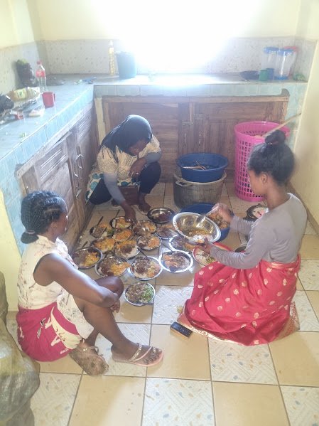 Daily meal preparation at Ny Trano Manga.