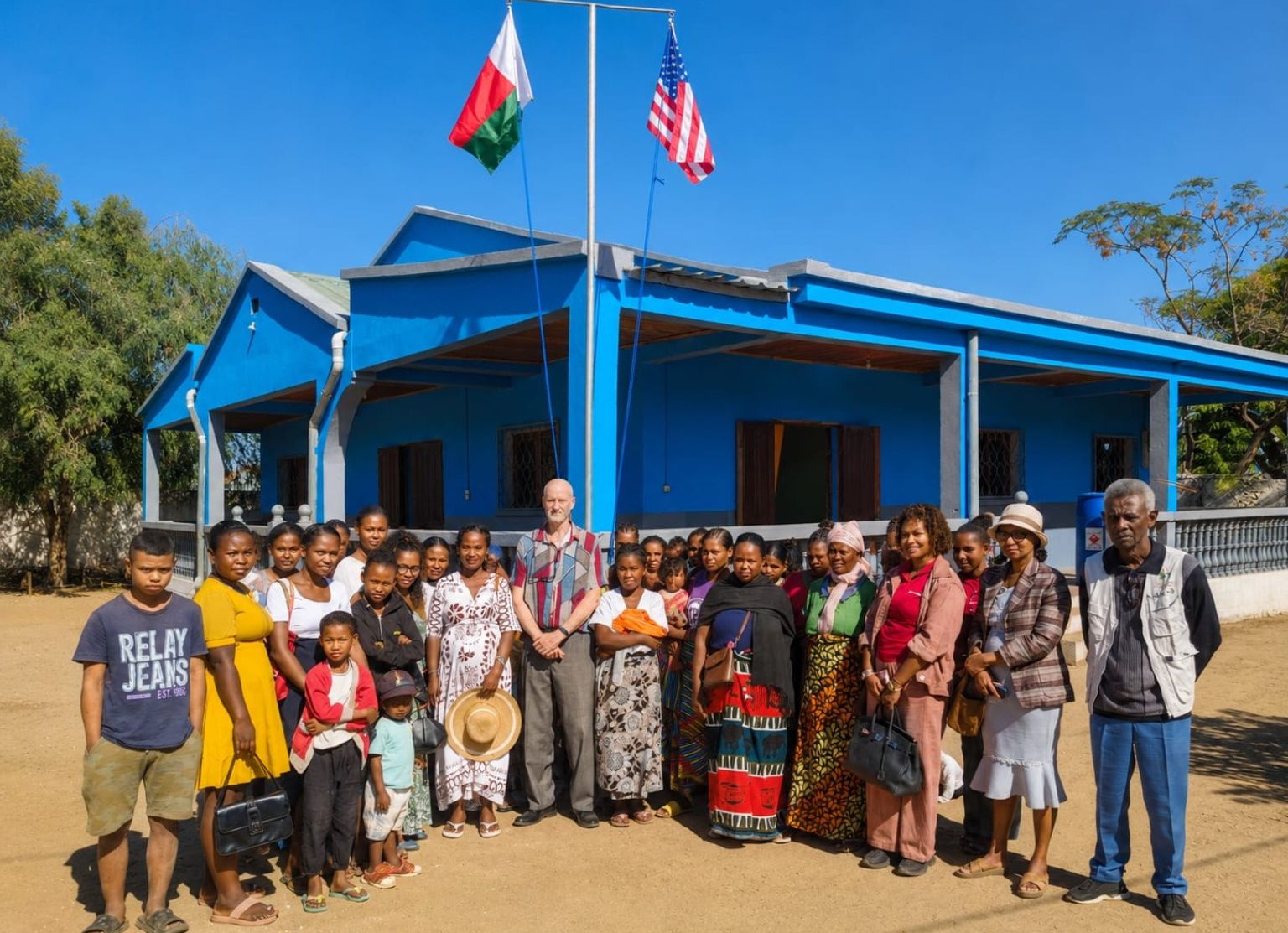 IRC Africa Inc. and TERATANY leaders at the opening of Ny Trano Manga in Ambovombe, July 2026.