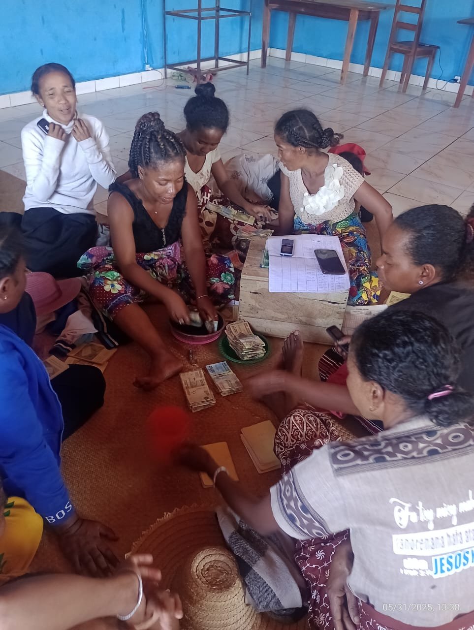 Women participating in a TERATANY savings and financial group activity in Southern Madagascar.